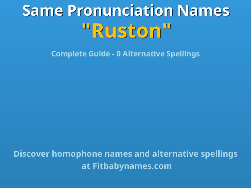 Infographic: Ruston same pronunciation names, similar names, and homophone names