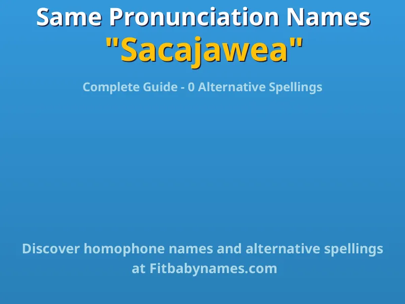 Infographic: Sacajawea same pronunciation names, similar names, and homophone names