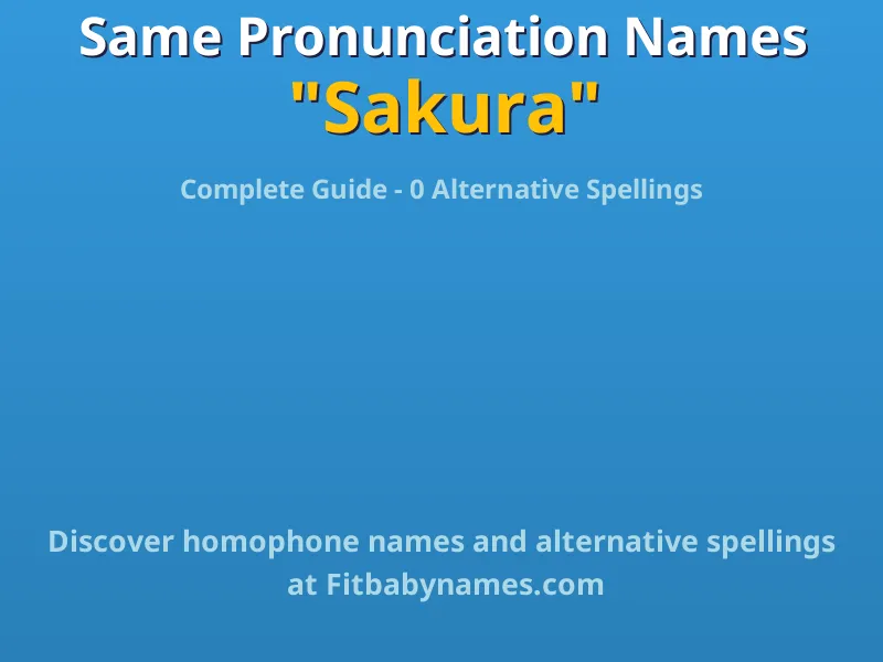 Infographic: Sakura same pronunciation names, similar names, and homophone names