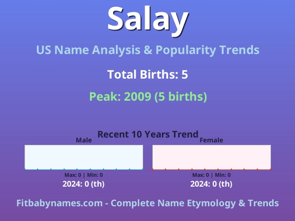 Infographic: Salay name meaning, origin, and popularity trends in the United States (US baby name analysis chart)