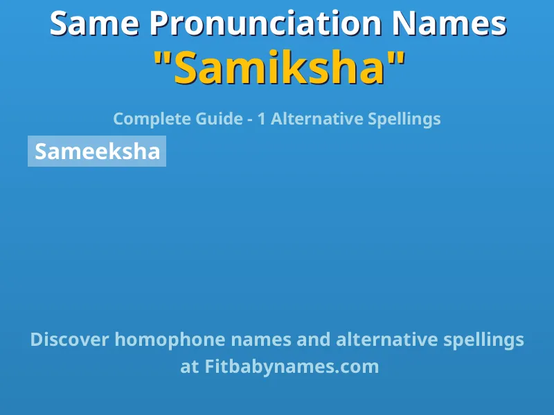Infographic: Samiksha same pronunciation names, similar names, and homophone names