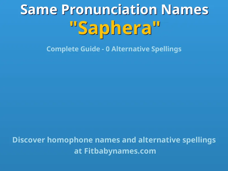 Infographic: Saphera same pronunciation names, similar names, and homophone names