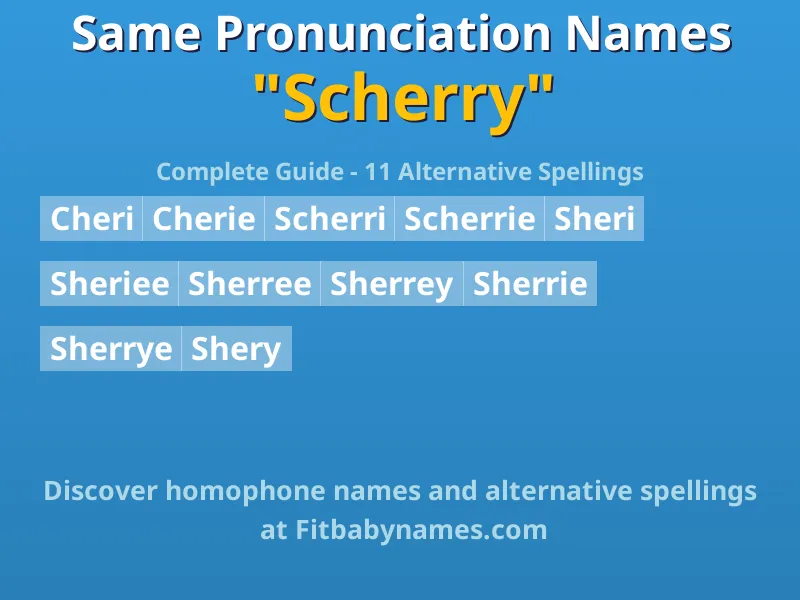 Infographic: Scherry same pronunciation names, similar names, and homophone names