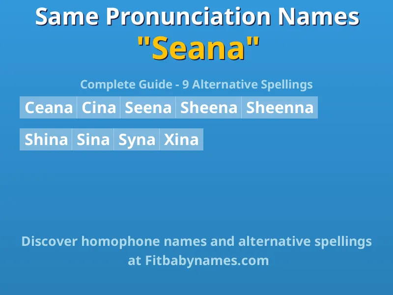Infographic: Seana same pronunciation names, similar names, and homophone names