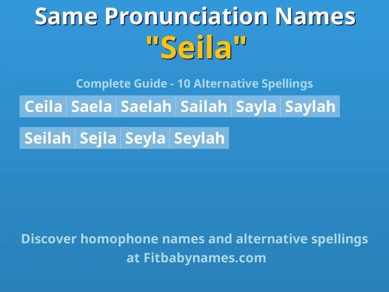 Infographic: Seila same pronunciation names, similar names, and homophone names