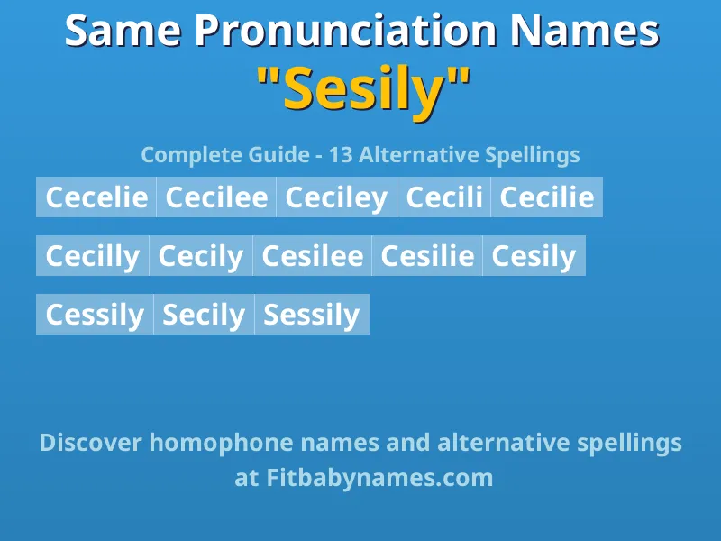 Infographic: Sesily same pronunciation names, similar names, and homophone names