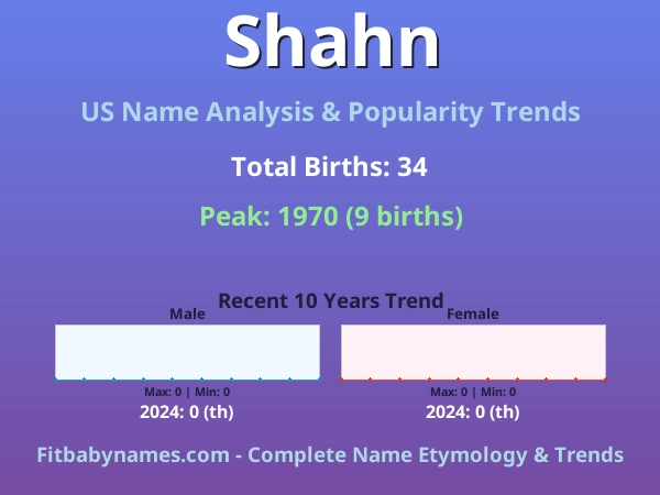 Infographic: Shahn name meaning, origin, and popularity trends in the United States (US baby name analysis chart)