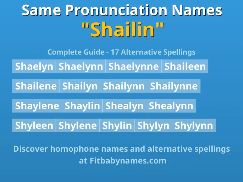 Infographic: Shailin same pronunciation names, similar names, and homophone names