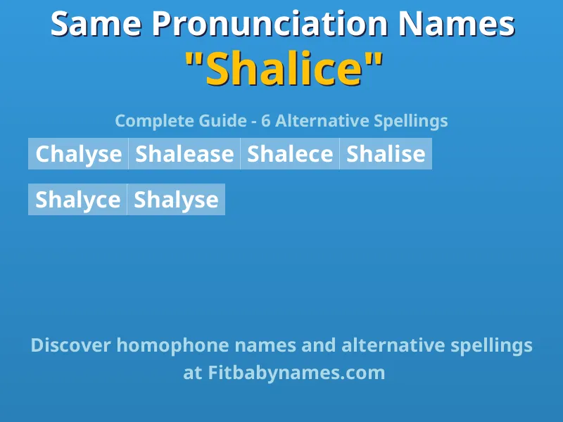 Infographic: Shalice same pronunciation names, similar names, and homophone names
