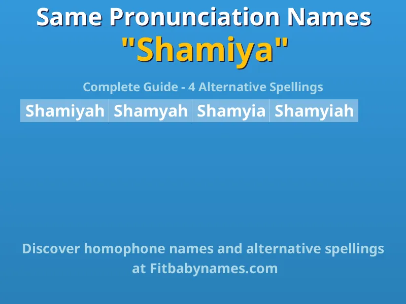 Infographic: Shamiya same pronunciation names, similar names, and homophone names