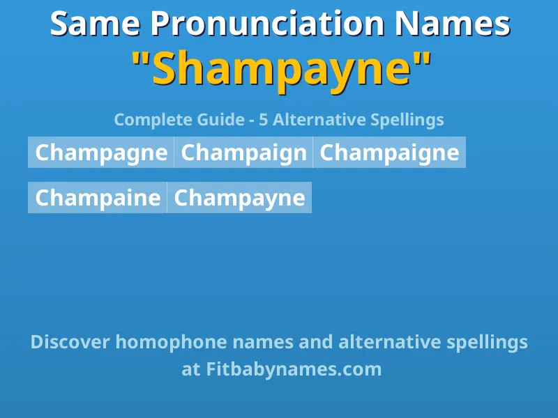 Infographic: Shampayne same pronunciation names, similar names, and homophone names