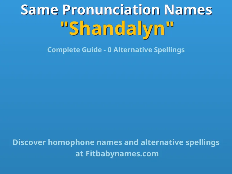 Infographic: Shandalyn same pronunciation names, similar names, and homophone names