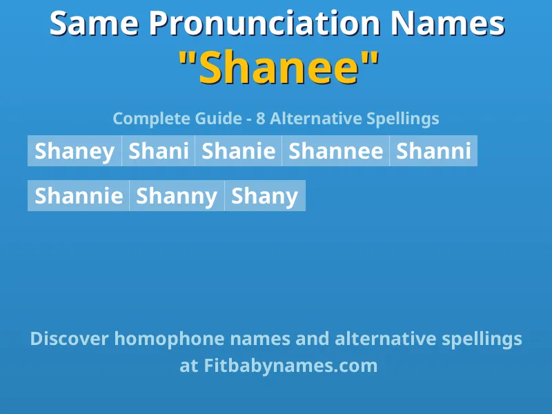 Infographic: Shanee same pronunciation names, similar names, and homophone names
