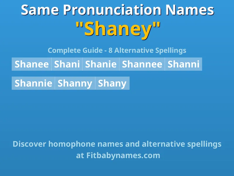 Infographic: Shaney same pronunciation names, similar names, and homophone names