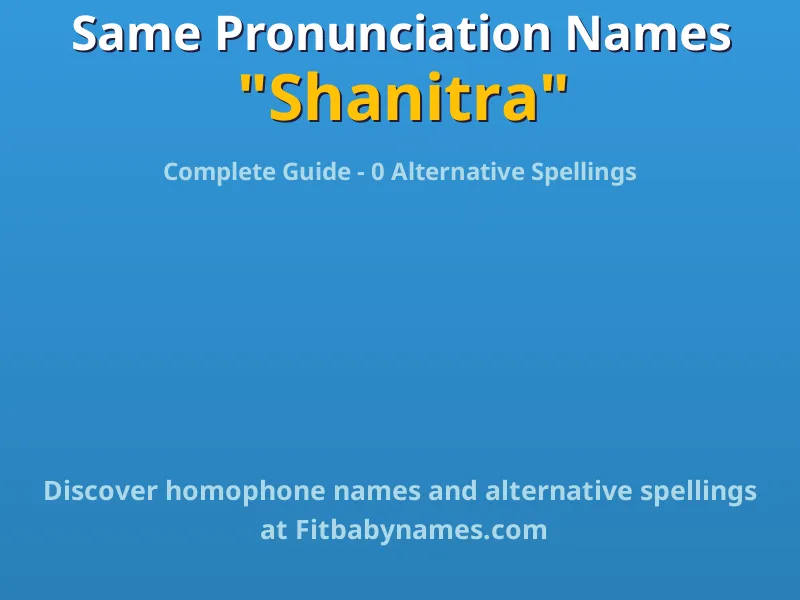 Infographic: Shanitra same pronunciation names, similar names, and homophone names