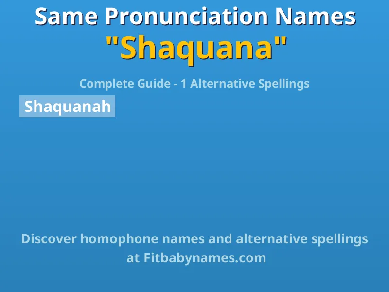 Infographic: Shaquana same pronunciation names, similar names, and homophone names