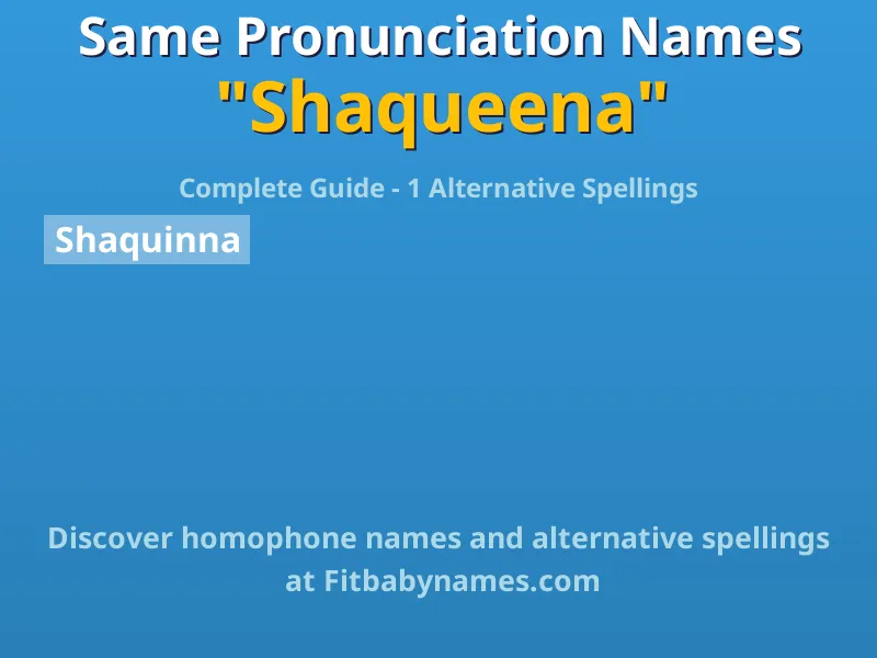 Infographic: Shaqueena same pronunciation names, similar names, and homophone names