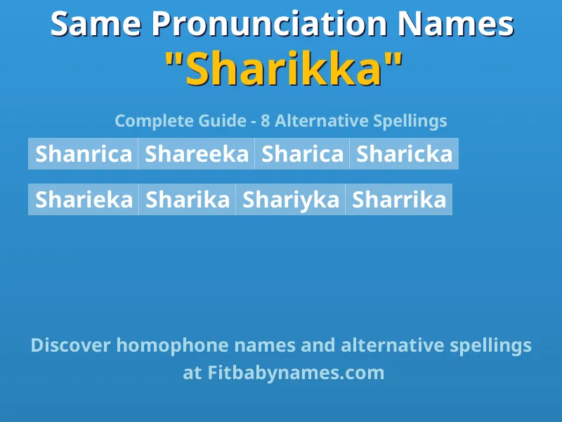 Infographic: Sharikka same pronunciation names, similar names, and homophone names