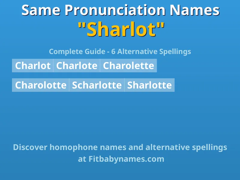 Infographic: Sharlot same pronunciation names, similar names, and homophone names
