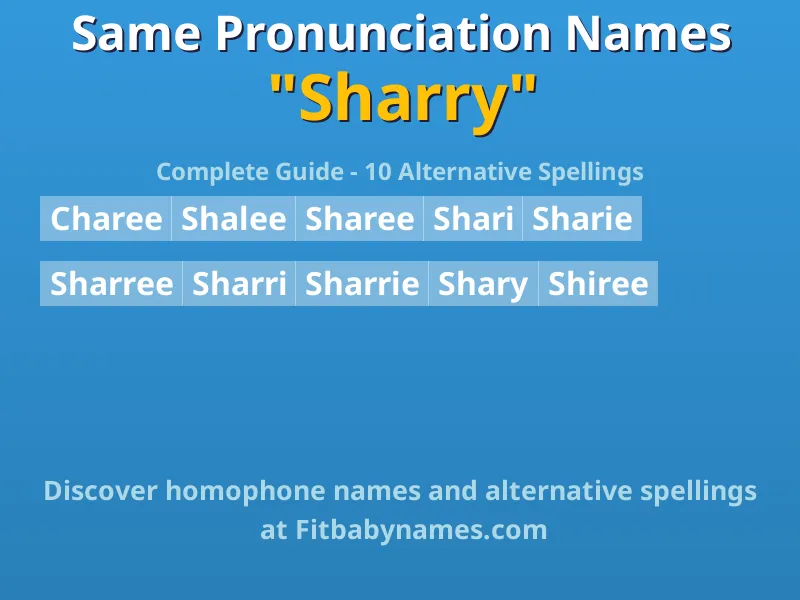 Infographic: Sharry same pronunciation names, similar names, and homophone names