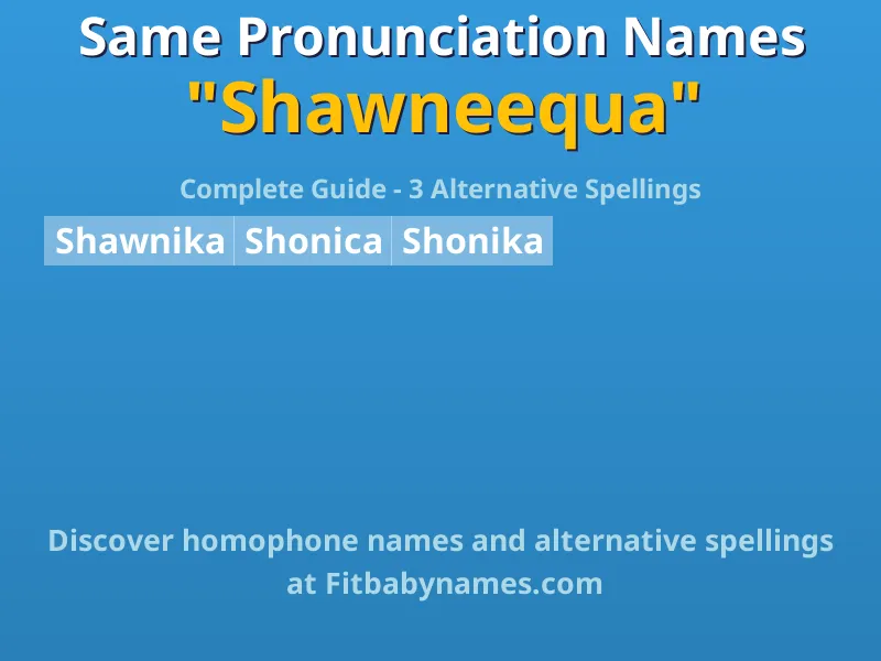Infographic: Shawneequa same pronunciation names, similar names, and homophone names