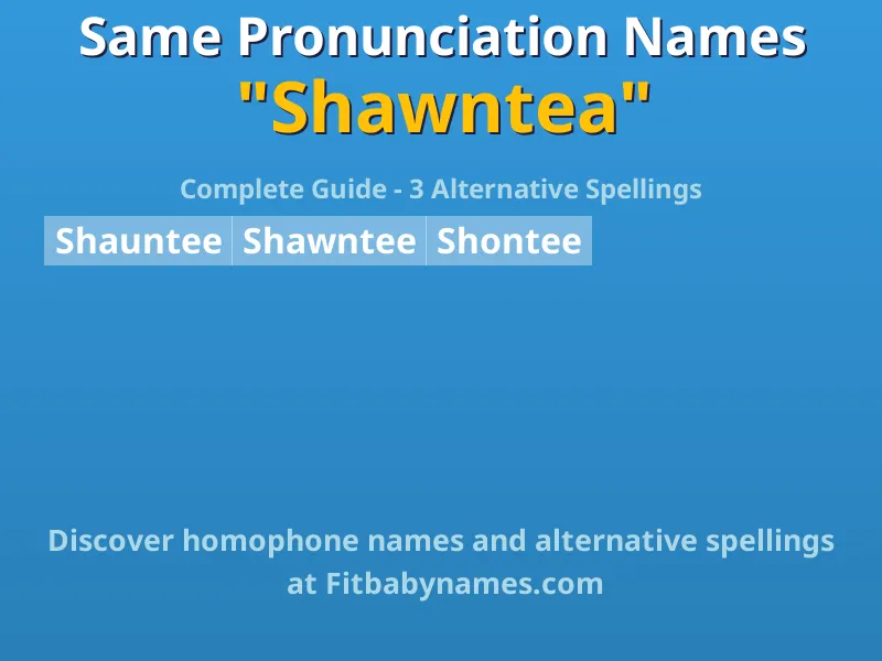 Infographic: Shawntea same pronunciation names, similar names, and homophone names