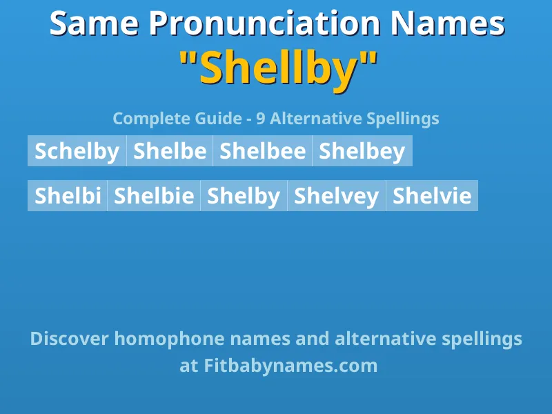 Infographic: Shellby same pronunciation names, similar names, and homophone names