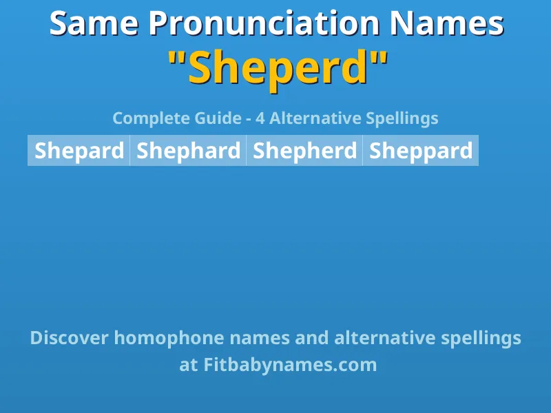 Infographic: Sheperd same pronunciation names, similar names, and homophone names