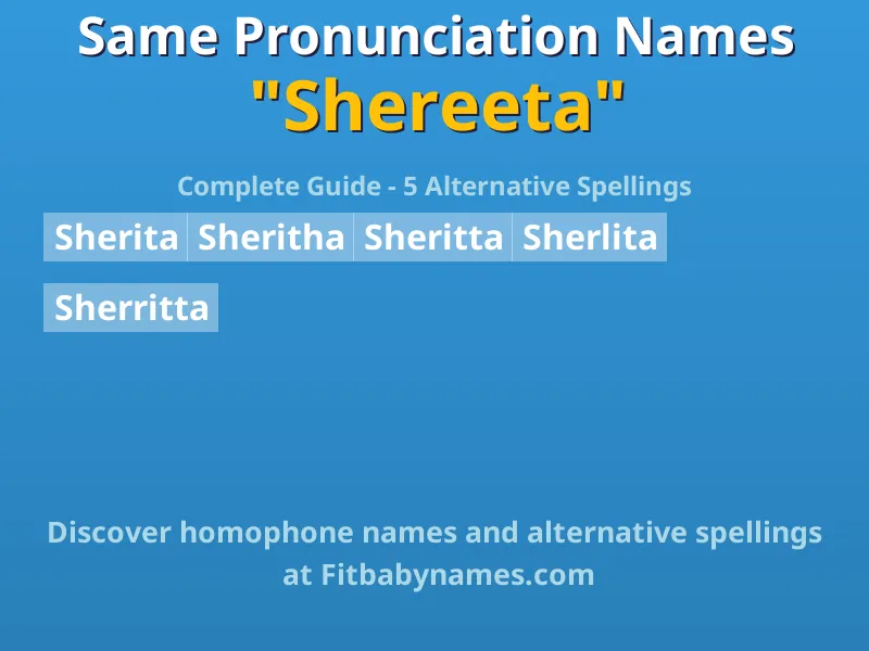 Infographic: Shereeta same pronunciation names, similar names, and homophone names