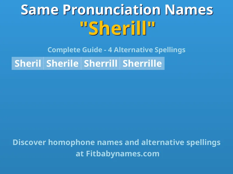 Infographic: Sherill same pronunciation names, similar names, and homophone names