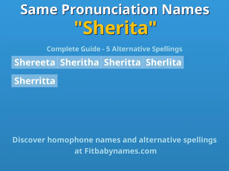 Infographic: Sherita same pronunciation names, similar names, and homophone names