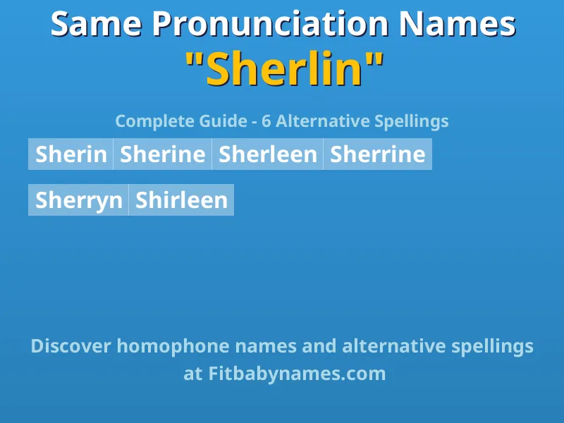 Infographic: Sherlin same pronunciation names, similar names, and homophone names