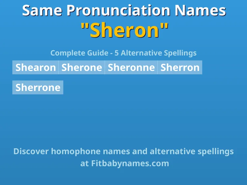 Infographic: Sheron same pronunciation names, similar names, and homophone names