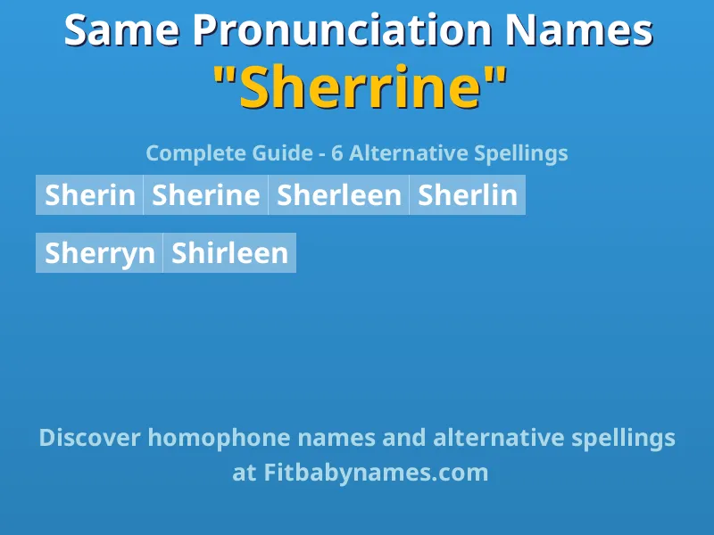 Infographic: Sherrine same pronunciation names, similar names, and homophone names