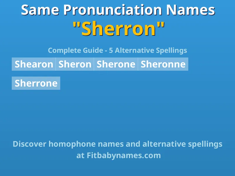 Infographic: Sherron same pronunciation names, similar names, and homophone names