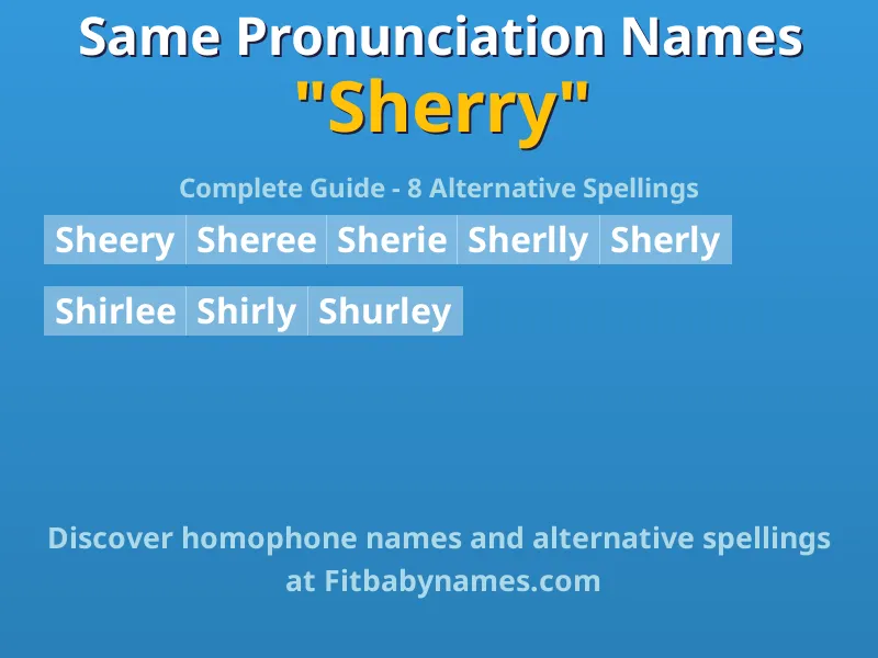 Infographic: Sherry same pronunciation names, similar names, and homophone names