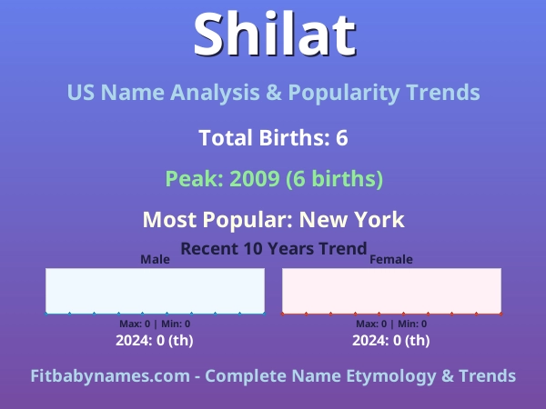 Infographic: Shilat name meaning, origin, and popularity trends in the United States (US baby name analysis chart)