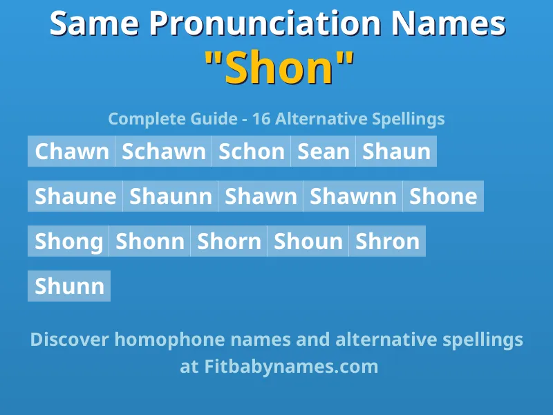 Infographic: Shon same pronunciation names, similar names, and homophone names
