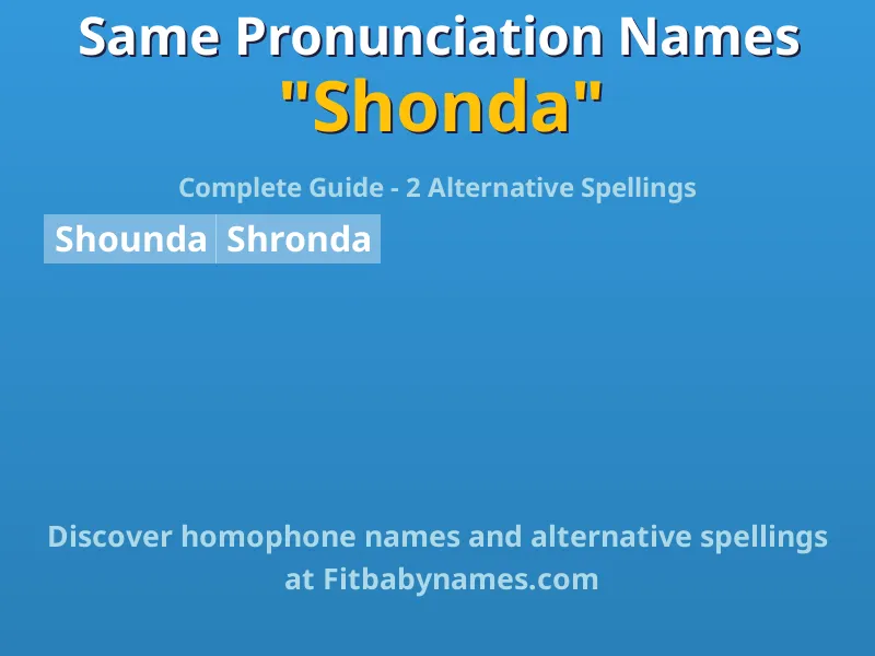 Infographic: Shonda same pronunciation names, similar names, and homophone names