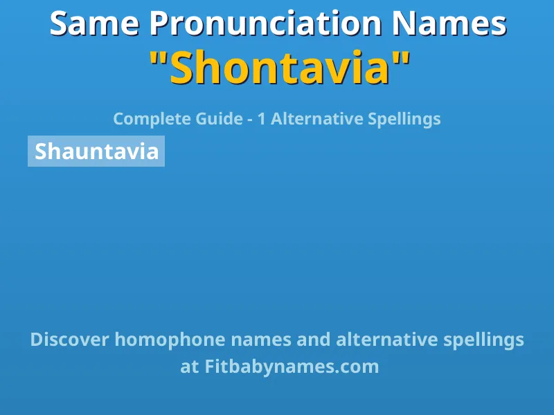Infographic: Shontavia same pronunciation names, similar names, and homophone names