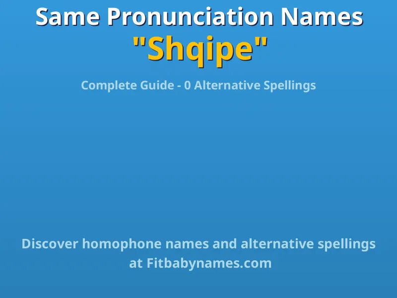 Infographic: Shqipe same pronunciation names, similar names, and homophone names