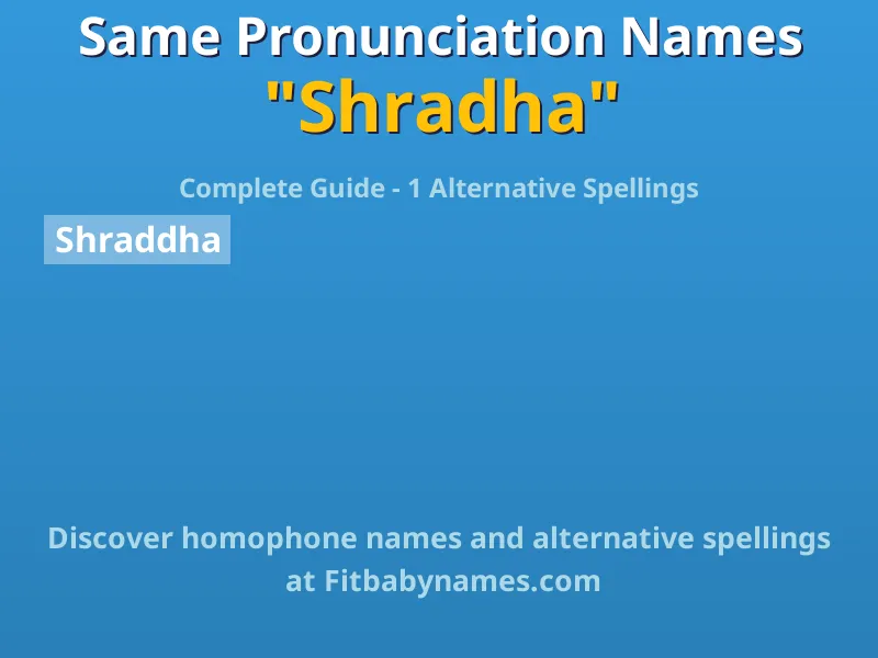 Infographic: Shradha same pronunciation names, similar names, and homophone names