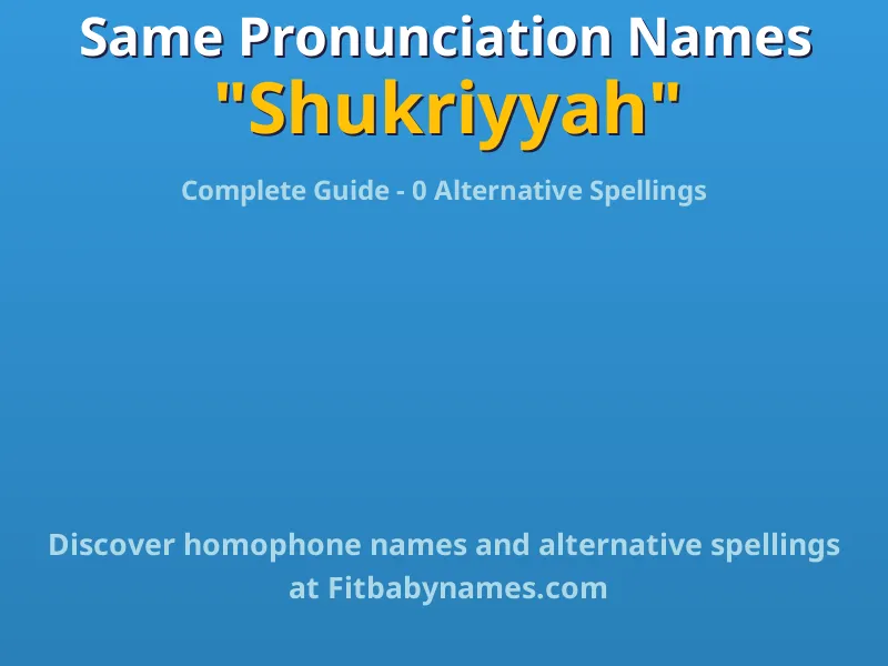 Infographic: Shukriyyah same pronunciation names, similar names, and homophone names