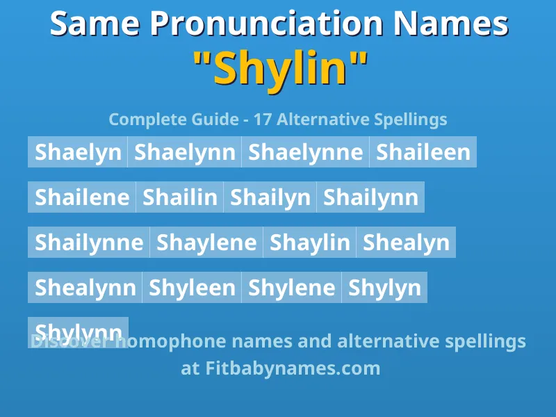 Infographic: Shylin same pronunciation names, similar names, and homophone names