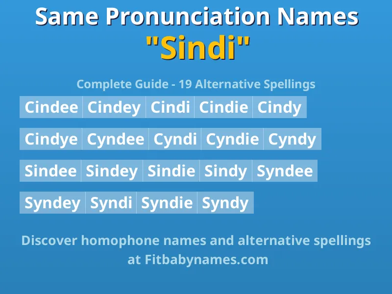 Infographic: Sindi same pronunciation names, similar names, and homophone names