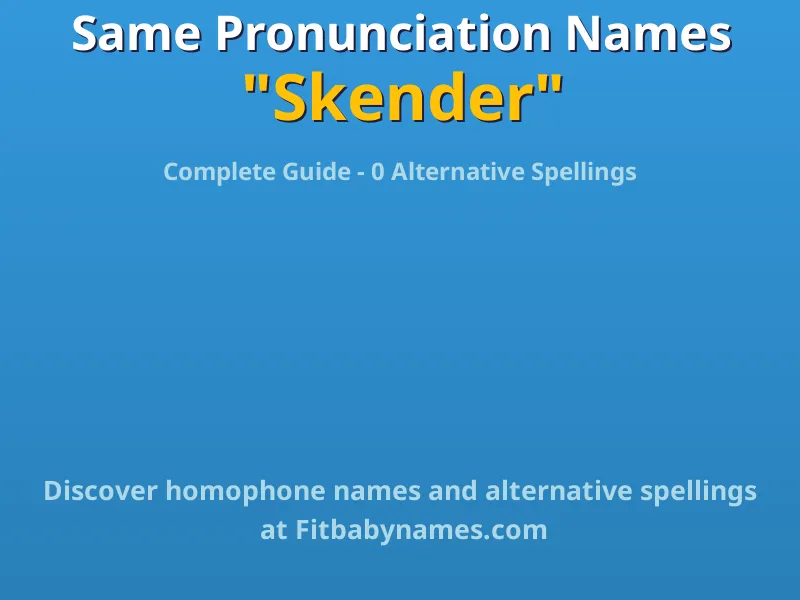 Infographic: Skender same pronunciation names, similar names, and homophone names