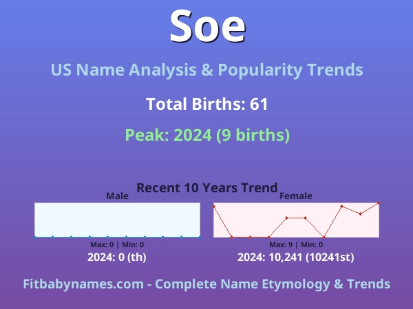 Infographic: Soe name meaning, origin, and popularity trends in the United States (US baby name analysis chart)