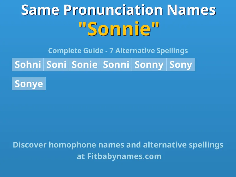 Infographic: Sonnie same pronunciation names, similar names, and homophone names