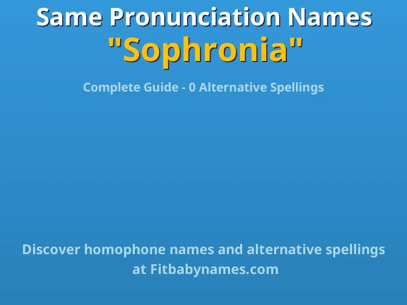 Infographic: Sophronia same pronunciation names, similar names, and homophone names