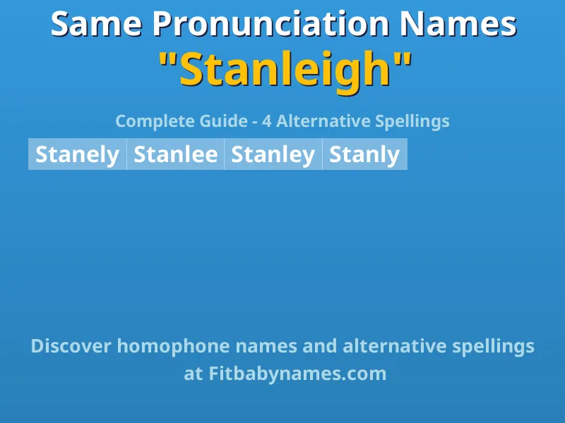 Infographic: Stanleigh same pronunciation names, similar names, and homophone names